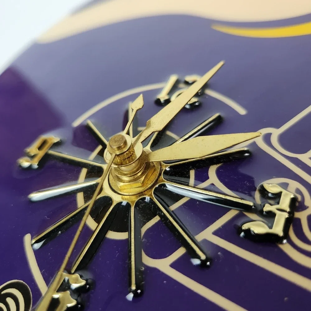 Minnesota Vikings NFL Football Helmet Wall Clock Purple Gold Glossy Sports Decor